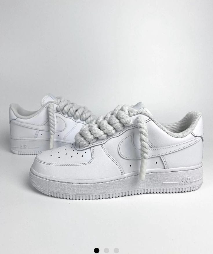 NIKE AIR FORCE 1 LOW "WHITE"- CUSTOM 'WHITE' ROPE LACES